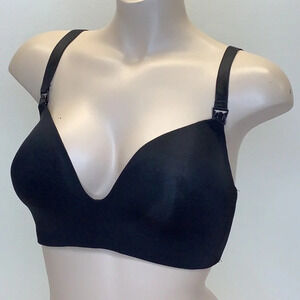 Auden Size 36DDD (36F) Nursing Bra Black Lightly Lined Wire Free Bra New No Tag